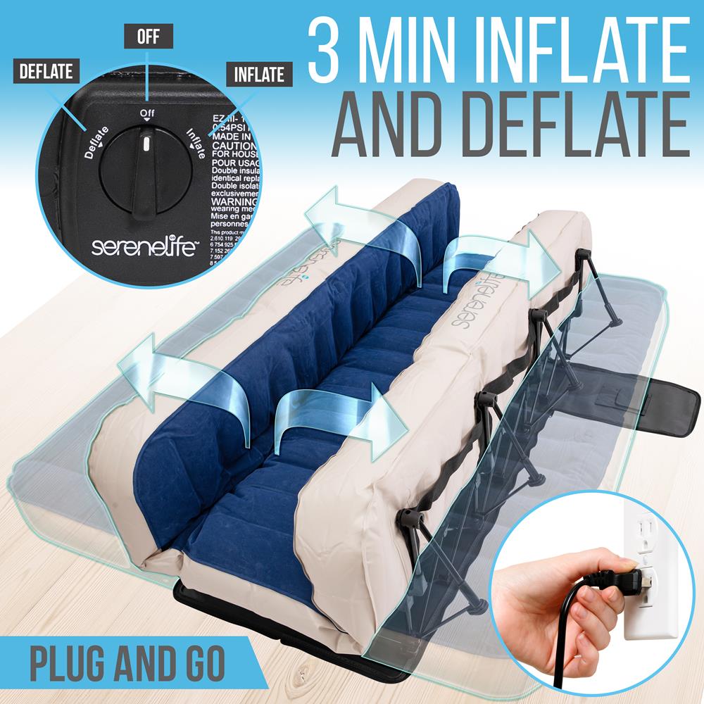 Serenelife Furniture Luftbett Queen 20 Zoll mit Rahmen