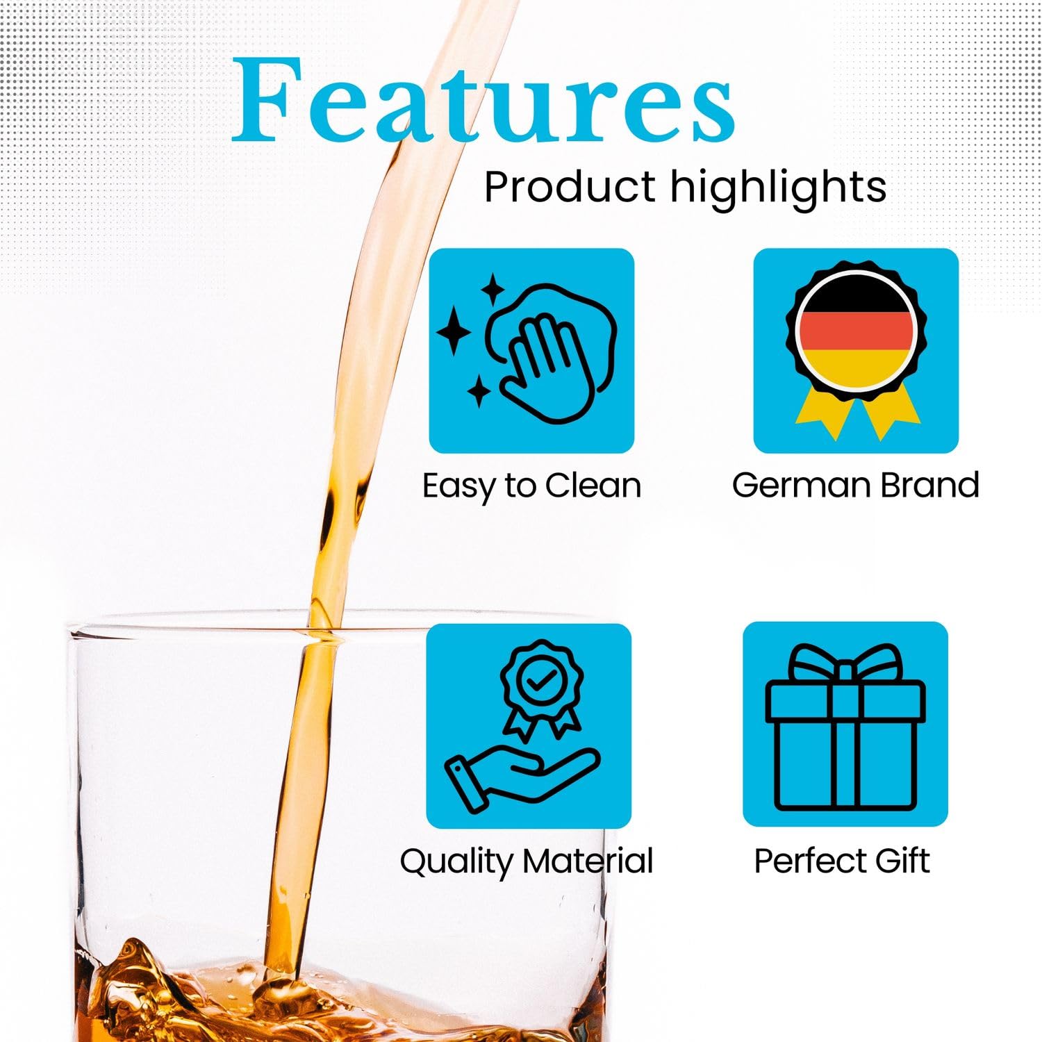 Intirilife Whisky Karaffe 800 ml Glaskaraffe mit Stopfen Schliff