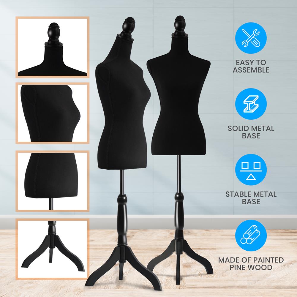 Serenelife Dress Form Damen Schneiderpuppe Schwarz verstellbar