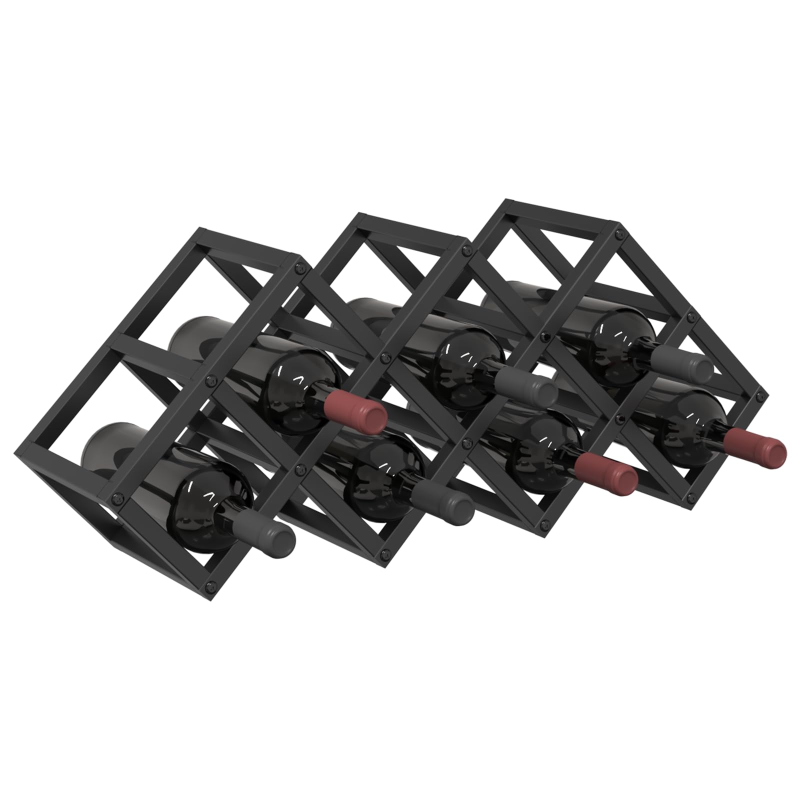 vidaXL Möbel Weinregal Schwarz Eichen-Optik 63x16,5x25 cm