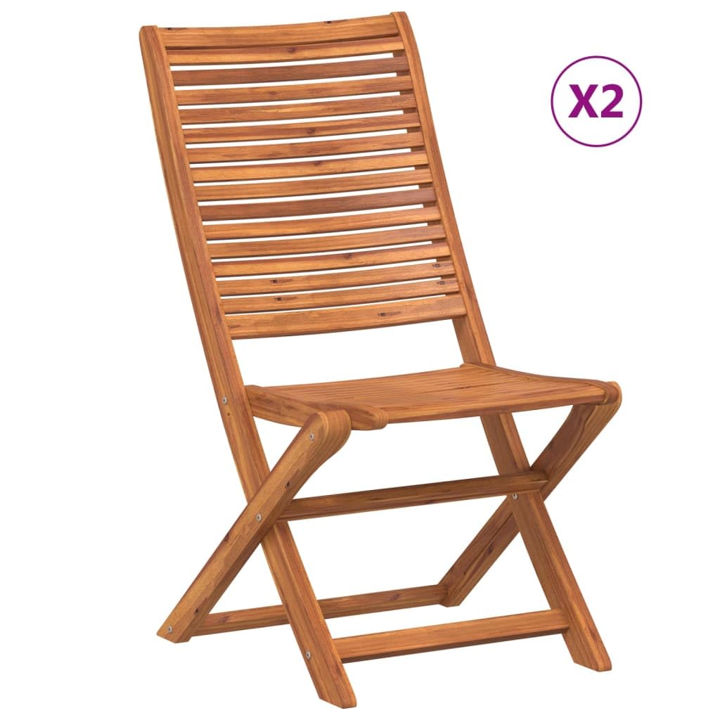 vidaXL Klappstühle Akazie 2 Stück Massivholz Garten 110 kg
