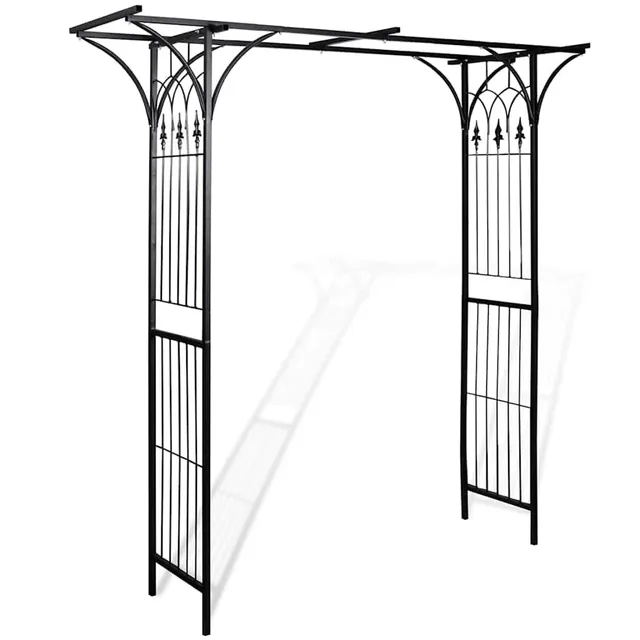 vidaXL Gartenbogen Eisen 200 x 204 cm schwarz