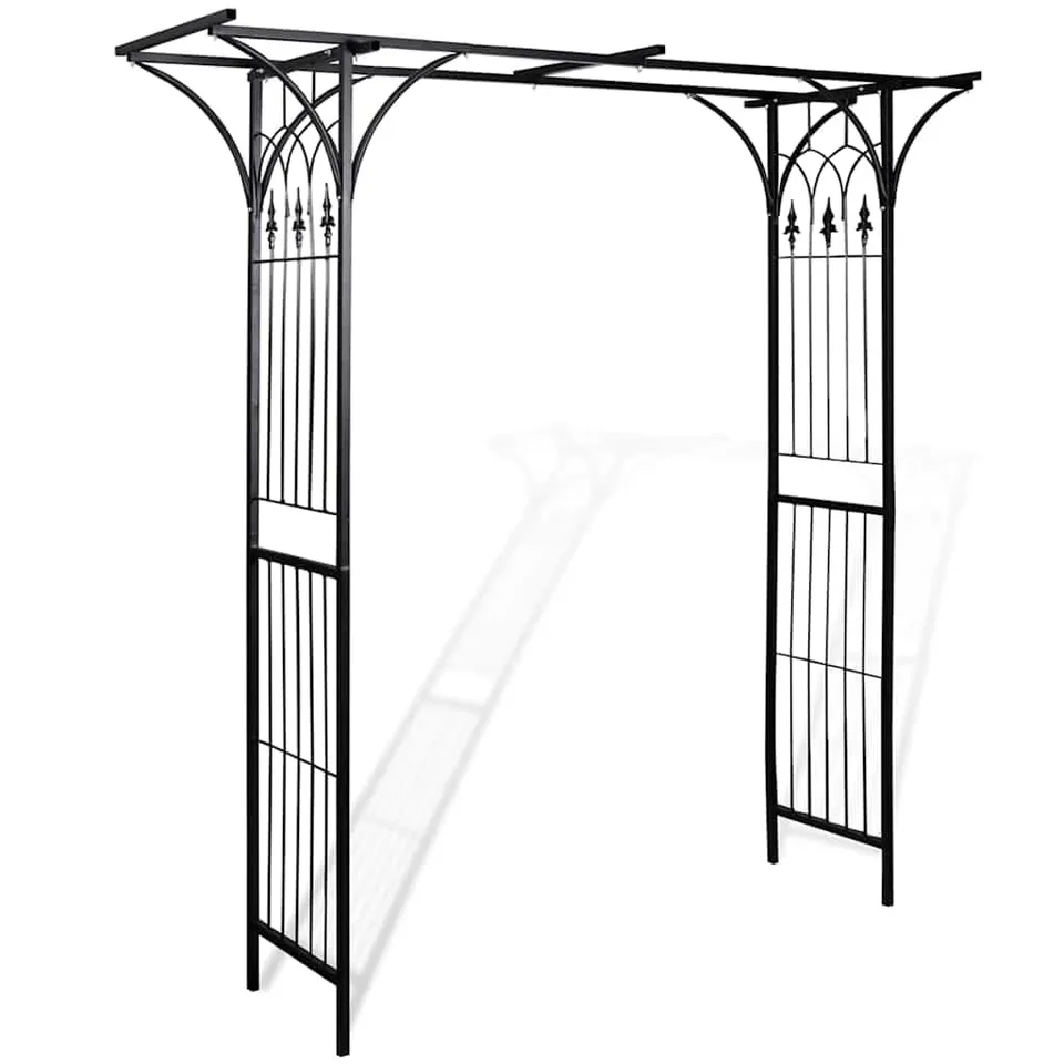 vidaXL Gartenbogen Eisen 200 x 204 cm schwarz