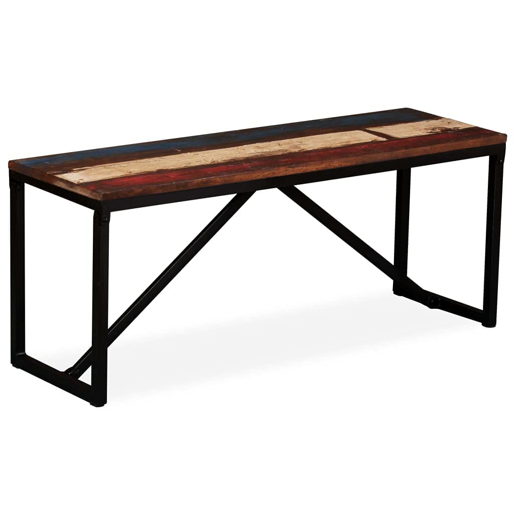 vidaXL Möbel Sitzbank Massivholz 110x35x45 Mehrfarbig