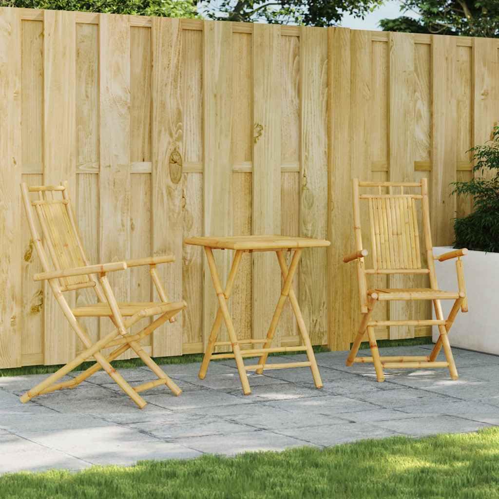 vidaXL Bistro-Set Bambus 3-tlg. klappbar 3278525 natur