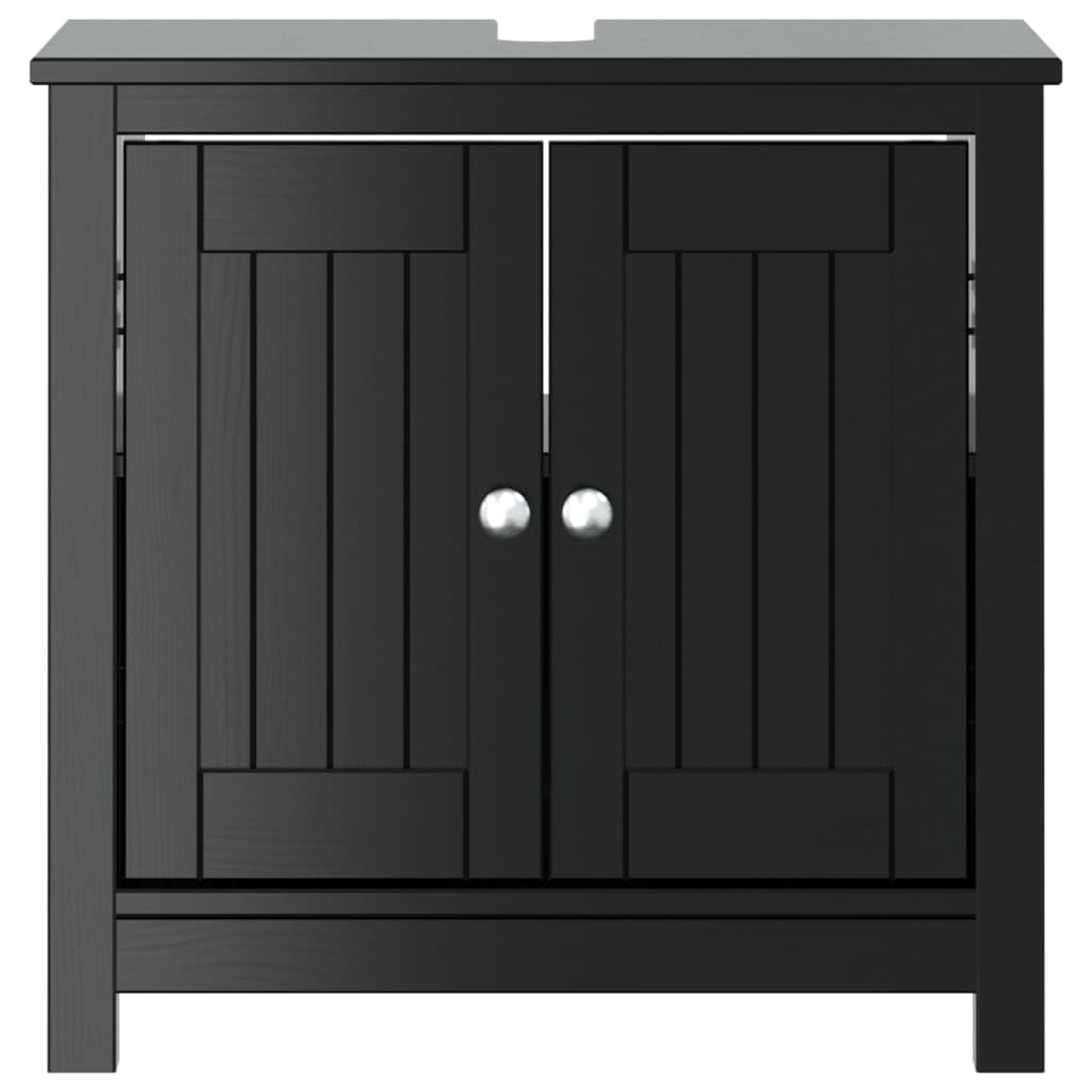 vidaXL Berg Waschbeckenunterschrank Schwarz 60x34x59 Holz
