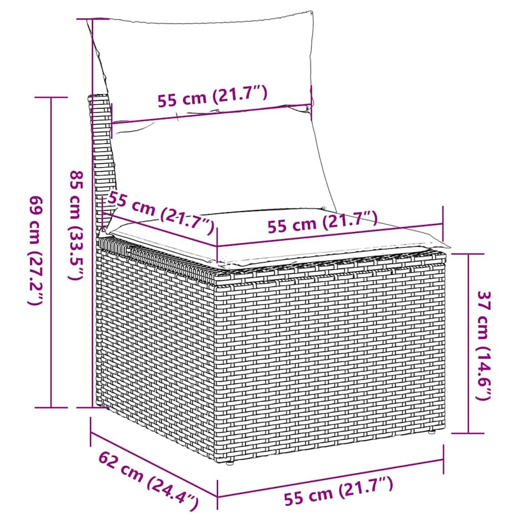 vidaXL Heim & Garten 5-TLG Garten-Sofagarnitur Schwarz Creme
