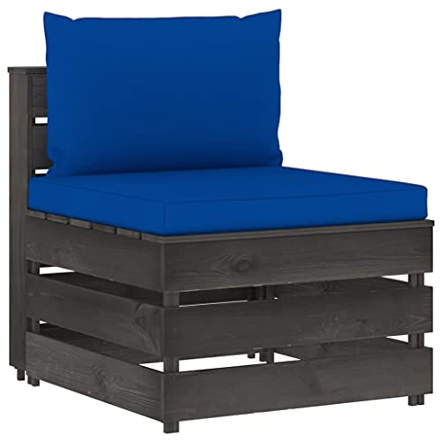 vidaXL Möbel Mittelsofa Palettensofa grau Kiefer imprägniert