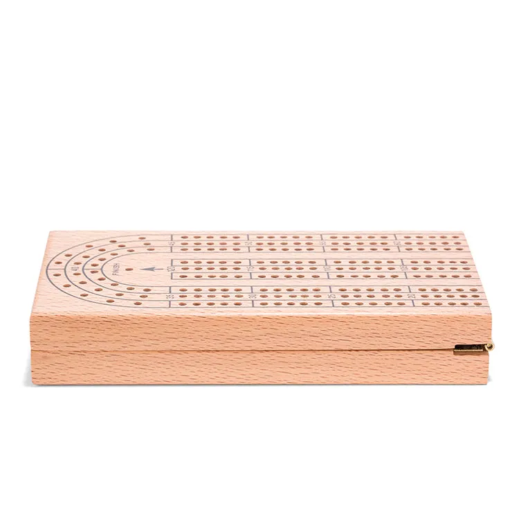 Kikkerland Home Cribbage Spielbrett Holz mit Metallstiften