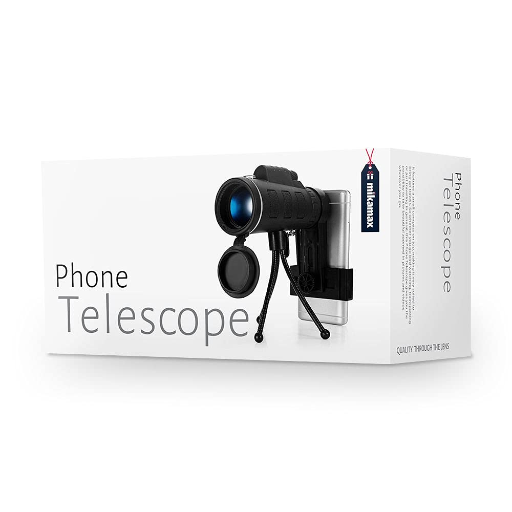 Mikamax Tech Phone Telescope Monokular mit Stativ 15,5 cm