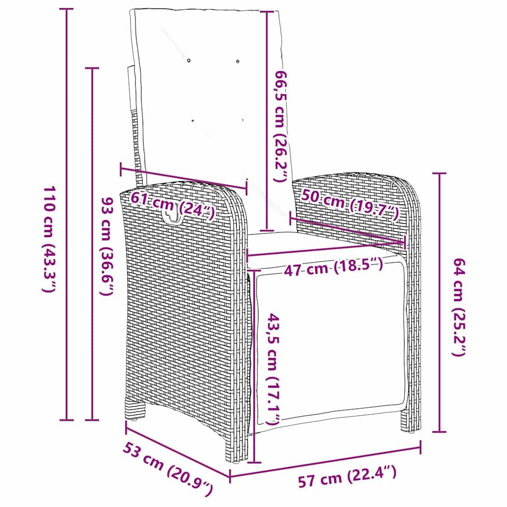 vidaXL 8-Sitzer Garten Essgruppe Poly-Rattan Grau 200 cm