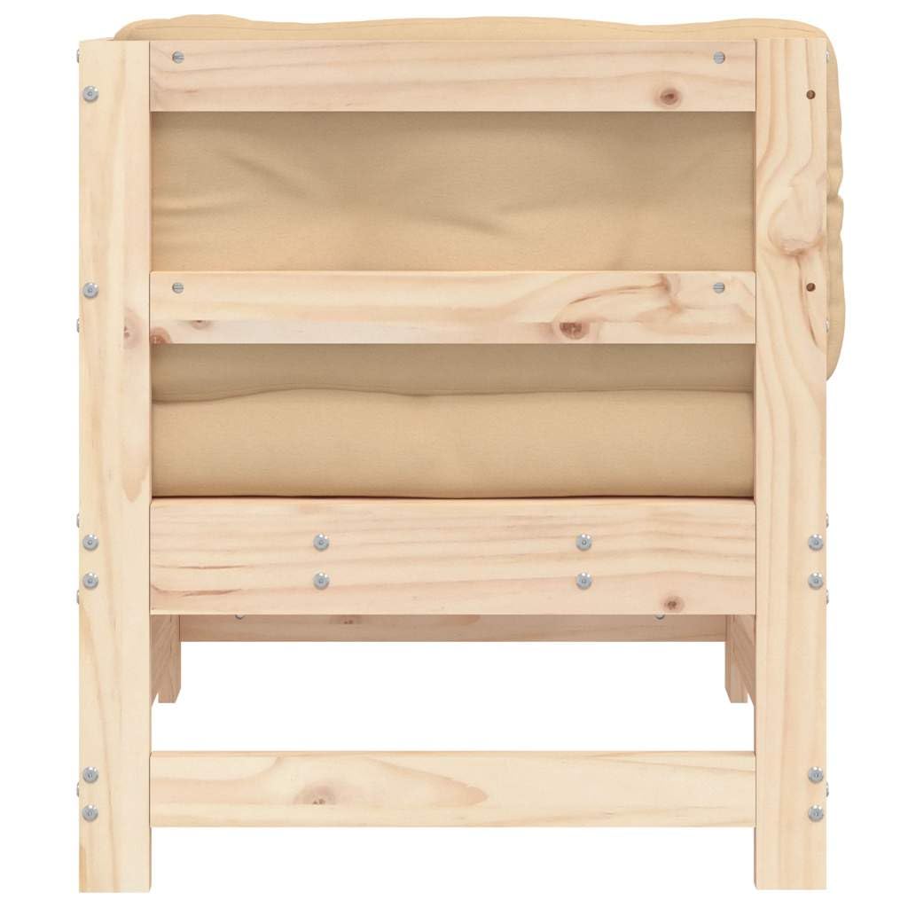 vidaXL Möbel Ecksofa Massivholz Kiefer Natur mit Kissen Garten