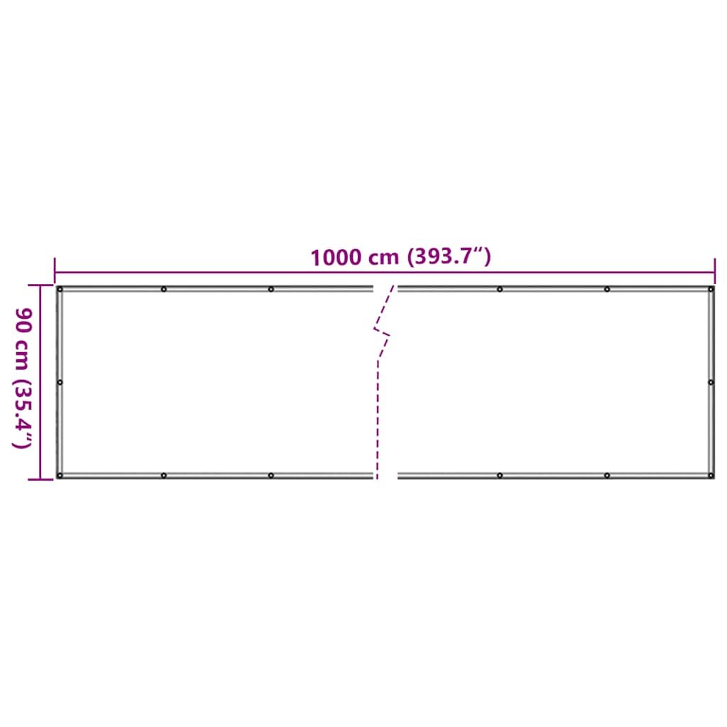 vidaXL Heim & Garten Sichtschutz Grau PVC 1000x90cm Ösen