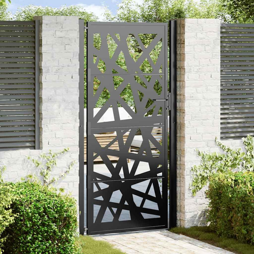 vidaXL Heim & Garten Gartentor 100x200 cm Stahl Schwarz
