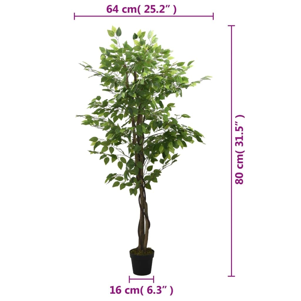 vidaXL Heim & Garten Ficusbaum Künstlich Grün 80 cm