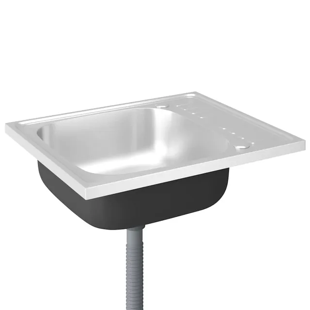 vidaXL Heimwerker Spüle Edelstahl 60x50 mit Abtropffläche