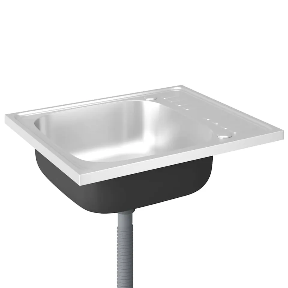 vidaXL Heimwerker Spüle Edelstahl 60x50 mit Abtropffläche