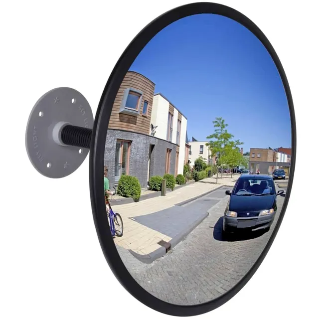 vidaXL Verkehrsspiegel 30 cm Indoor Konvex Acryl Schwarz