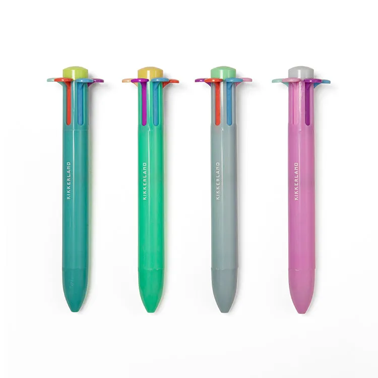 Kikkerland Rainbow Flower Pen Blumen Kugelschreiber 6-farbig