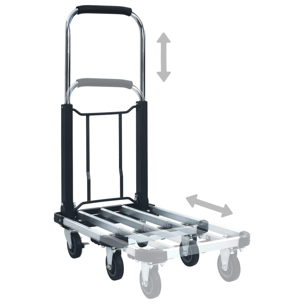 vidaXL Transportwagen klappbar Aluminium 150kg silbern