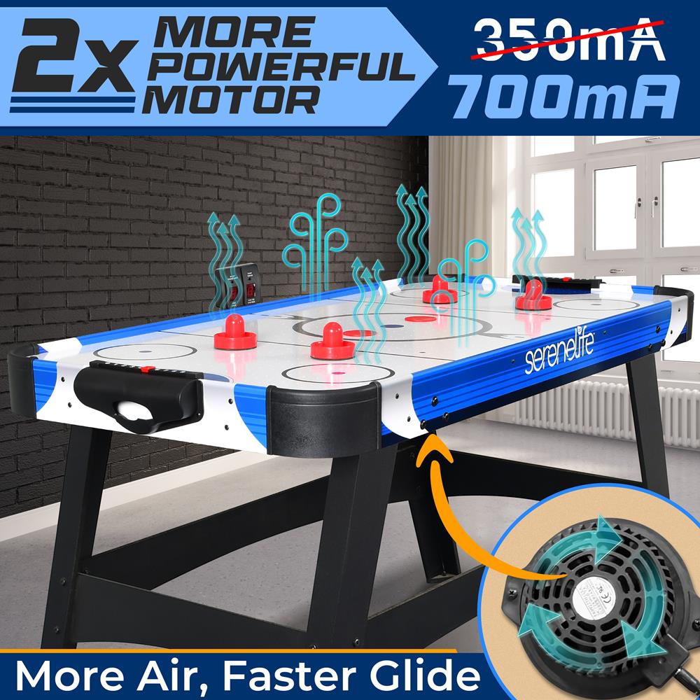 Serenelife Game Tables SLARHKY54 Airhockey-Tisch 137 cm Blau
