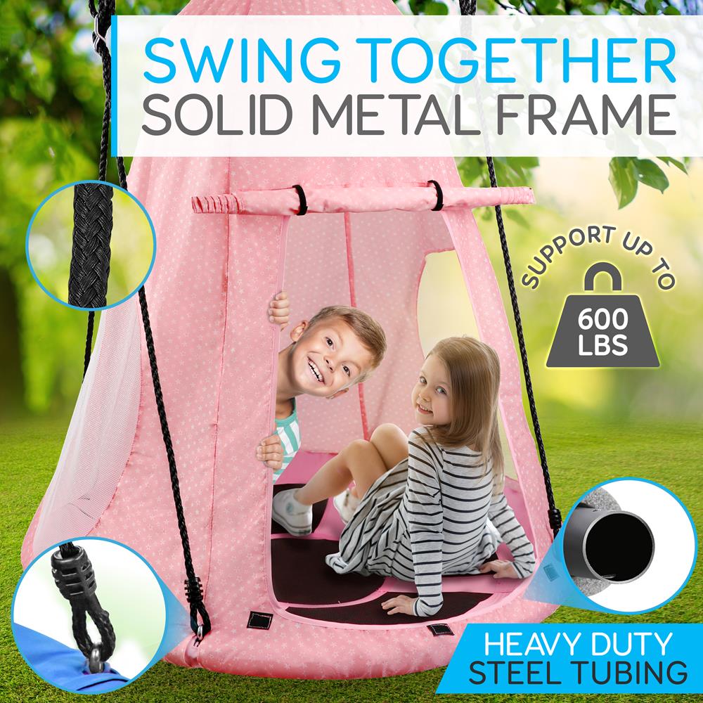 Serenelife Outdoor Swing Tellerschaukel mit Zelt 101 cm