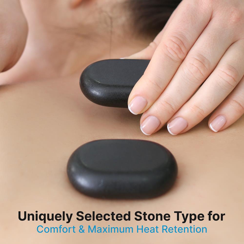 Serenelife Massagesteine Basalt 2er-Set mit Tasche Wärmespeicher