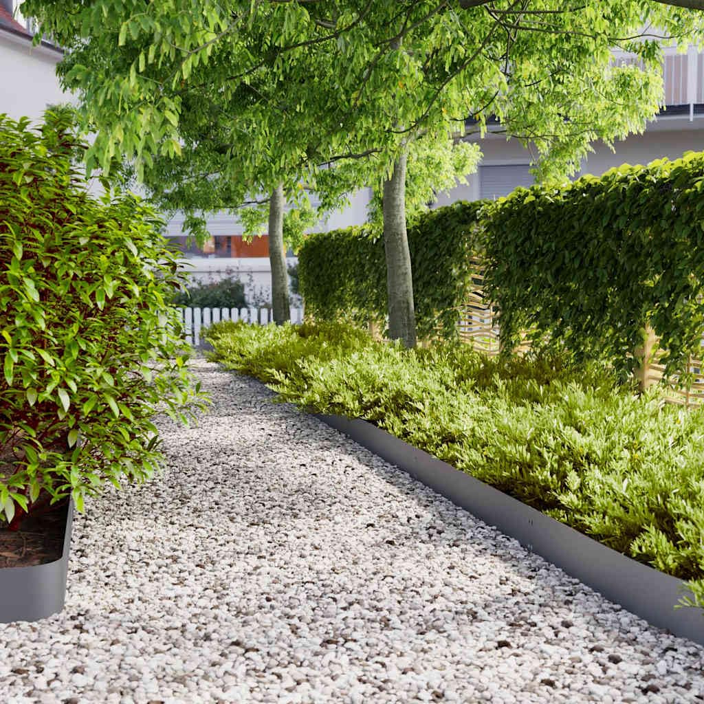 vidaXL Heim & Garten Rasenkanten 50Stk Anthrazit 15x103cm
