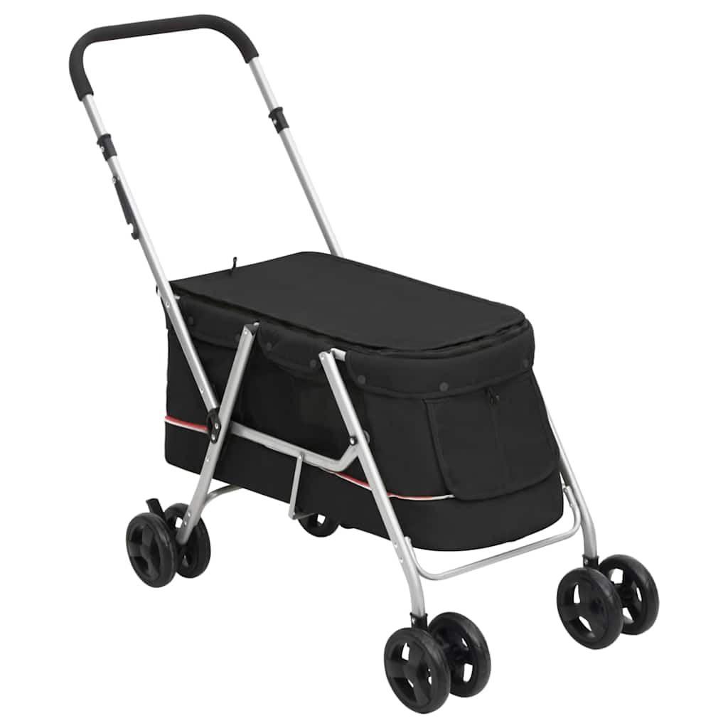 vidaXL Hundewagen faltbar schwarz 100x49x96 cm Leinenstoff