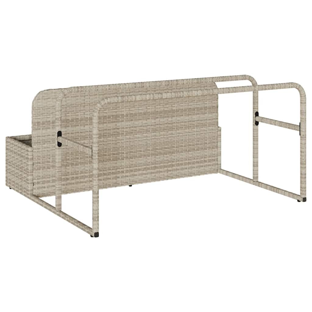 vidaXL Pool Aufbewahrungsbehälter Poly Rattan Box 110x100x57 Hellgrau