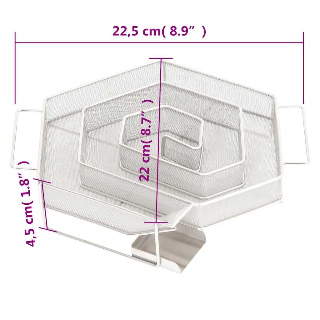 vidaXL Kaltrauchgenerator 6-Seitig Edelstahl 22,5 cm