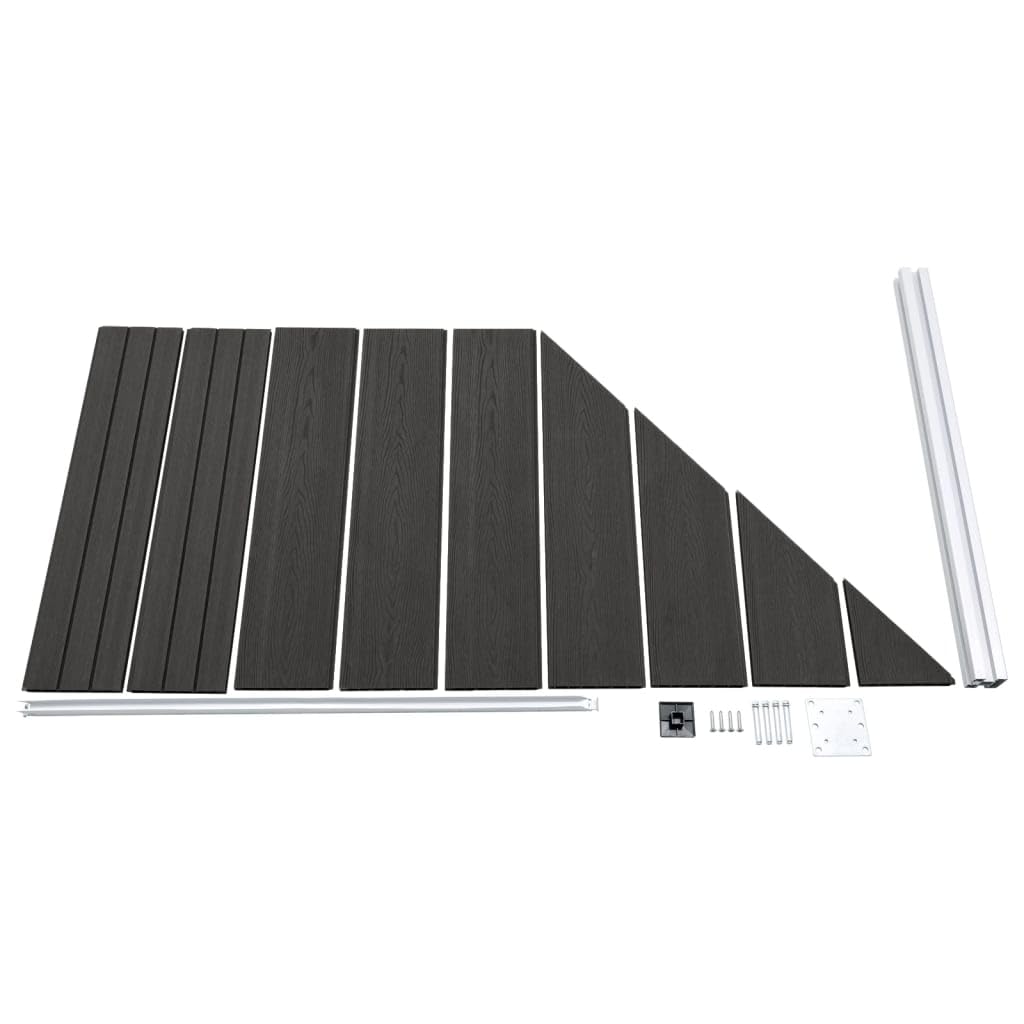 vidaXL Heim & Garten Zaunelement WPC Grau Sichtschutz
