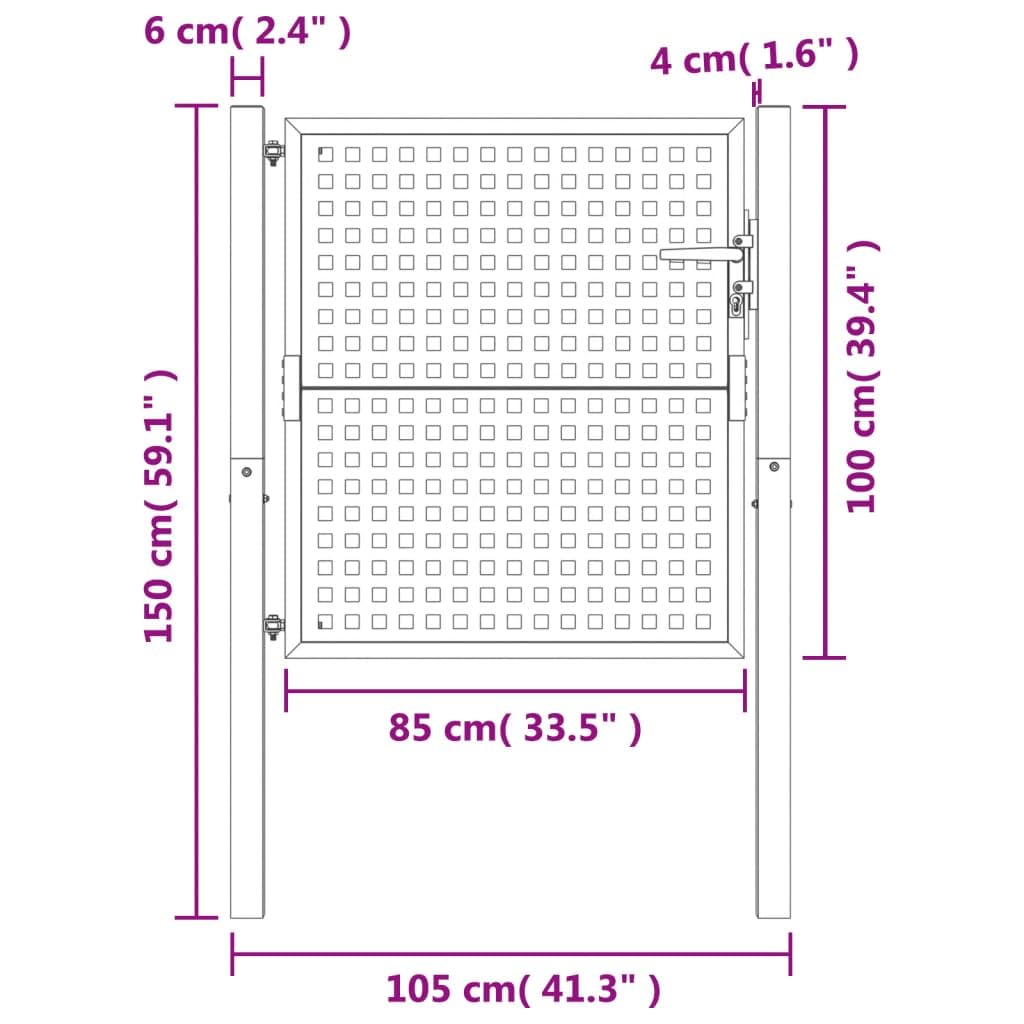 vidaXL Gartentor 100x100 Tor Anthrazit Stahl