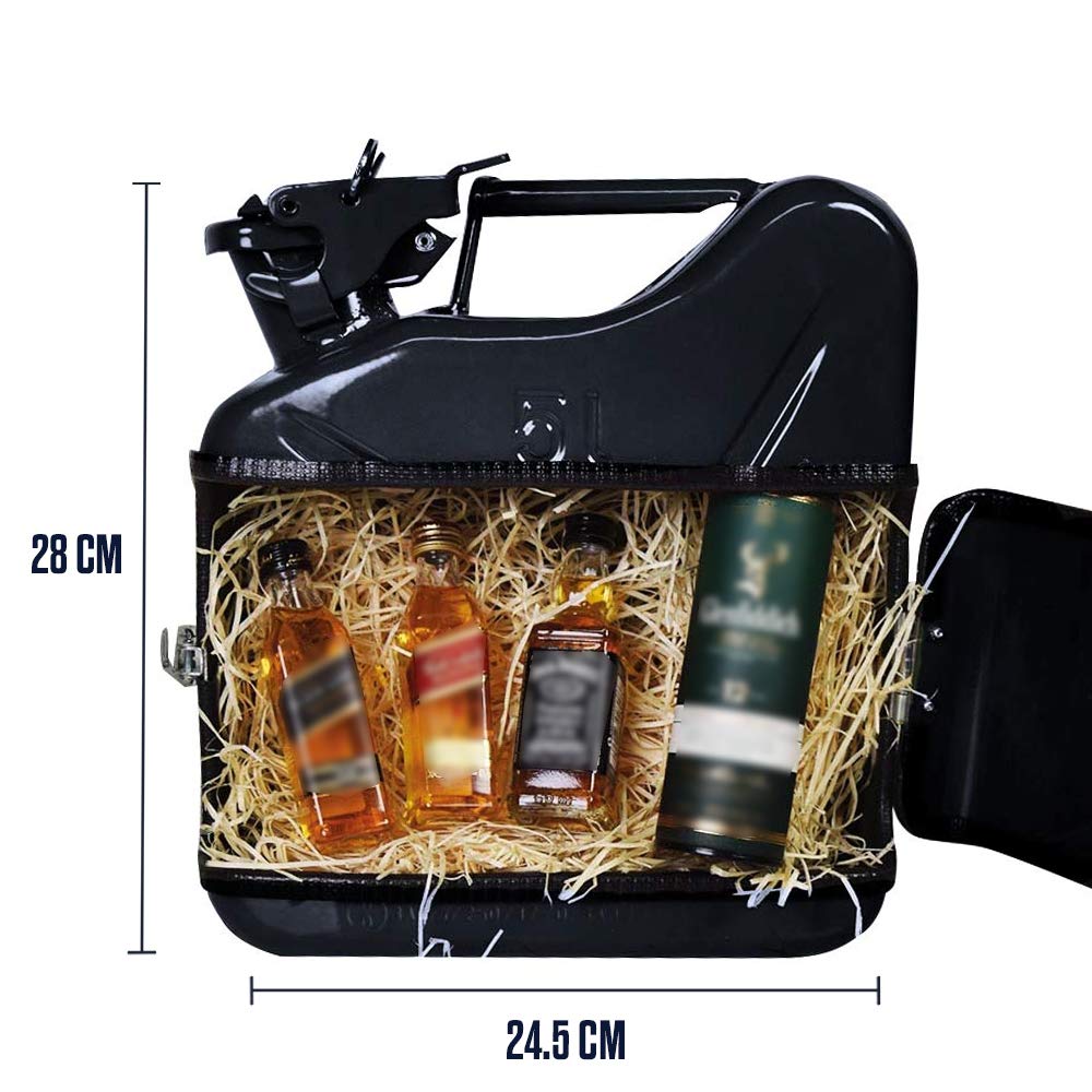 Mikamax Jerrycan Whiskey Bar 5L Minibar Schwarz Metall