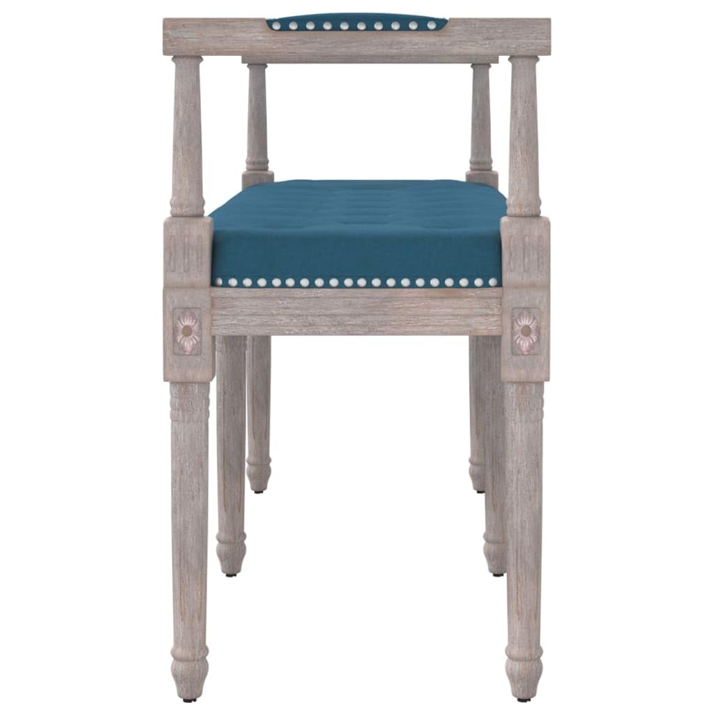 vidaXL Möbel Polsterbank Samt Blau 110 cm Vintage