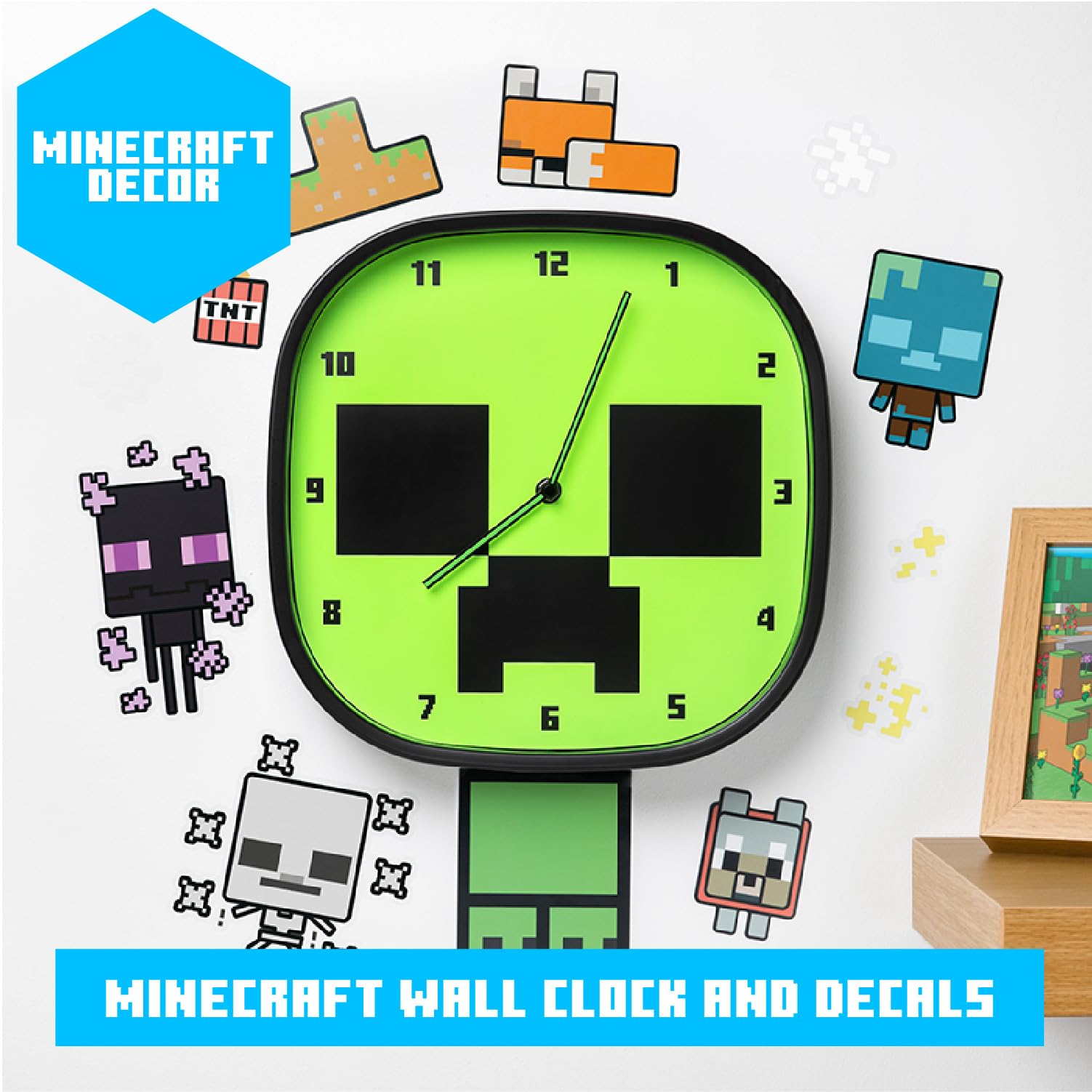 Paladone Lighting Minecraft Creeper Wanduhr 30 cm