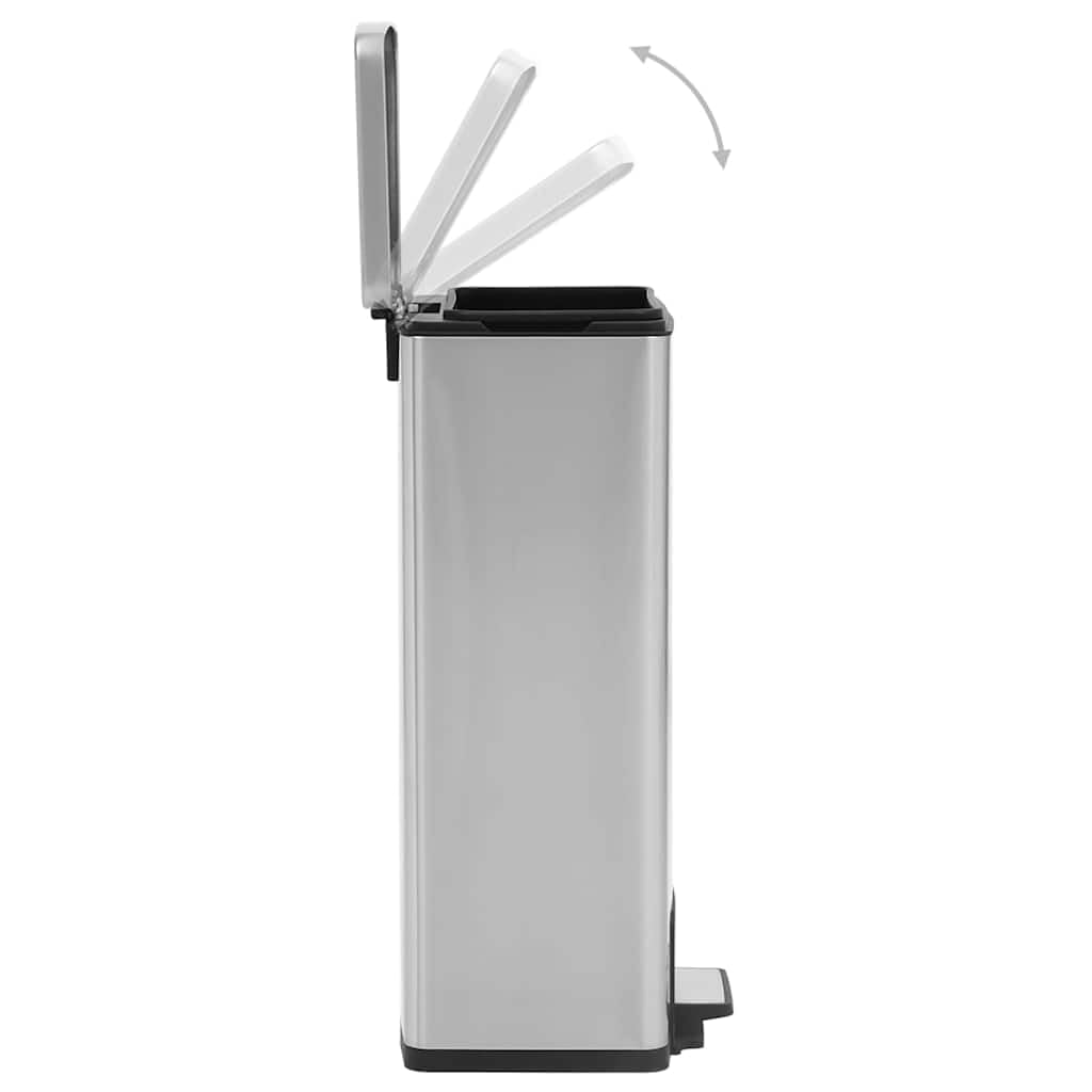 vidaXL Heim & Garten Treteimer 30L silber Edelstahl