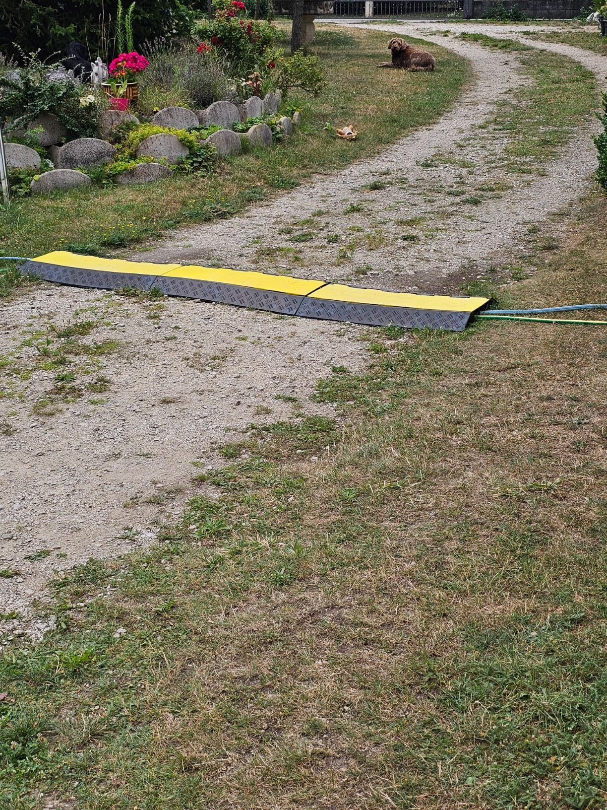vidaXL Kabelbrücke Gummi 100 cm Kabelschutz 2er Set 1-Kanal