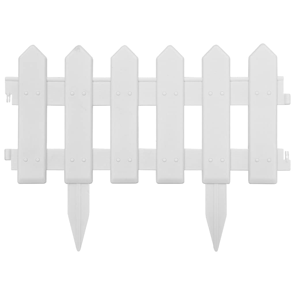 vidaXL Rasenkante Weiß 10m PP Beetumrandung 25er Set
