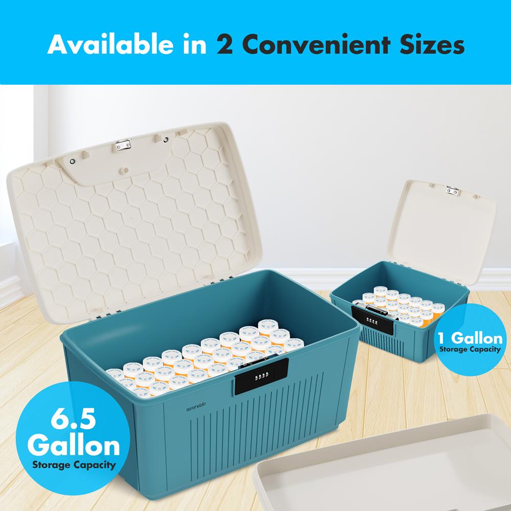 Serenelife Aufbewahrungsbox Zahlenschloss Blau 4L