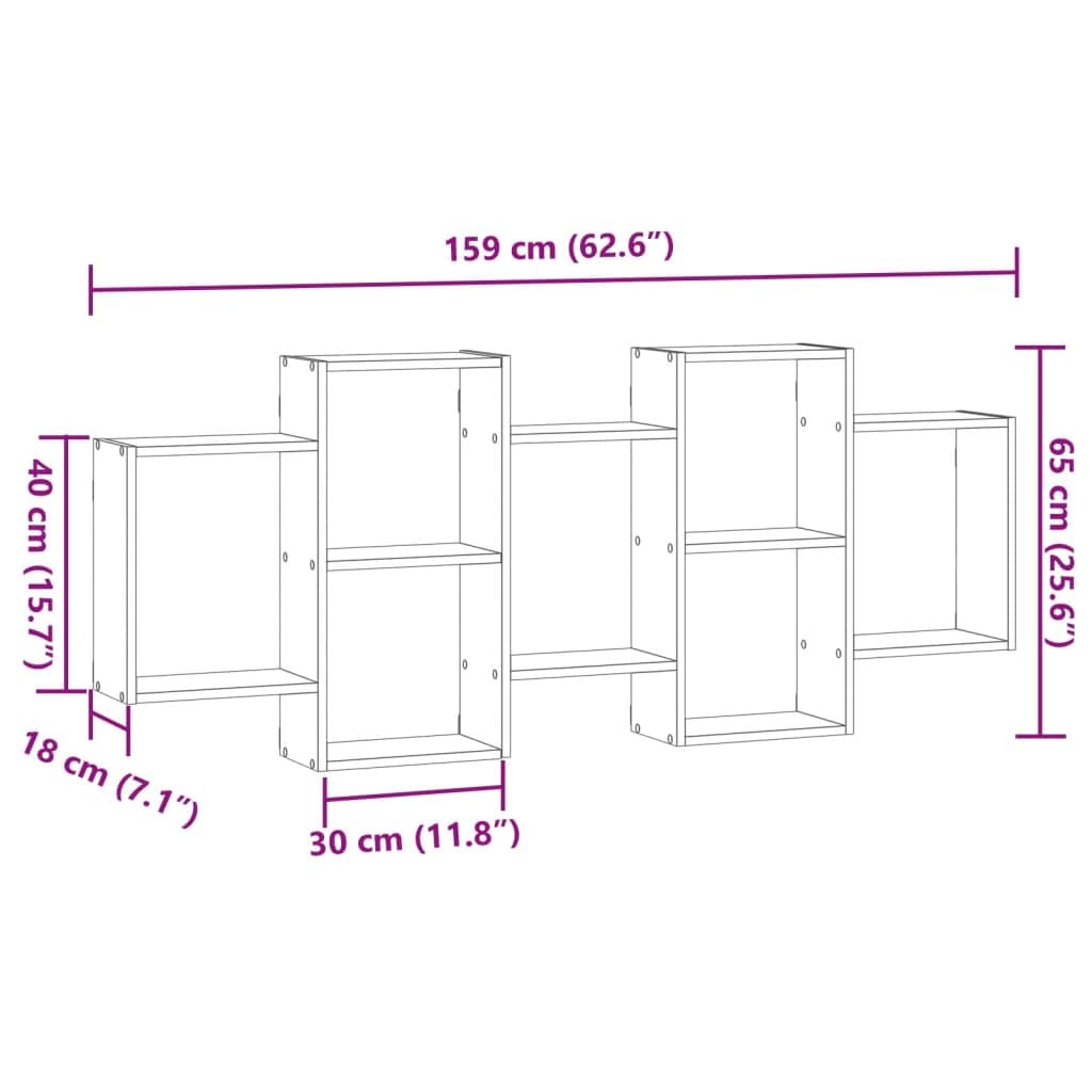 vidaXL Wandregal Weiß 159x18x65 cm Holzwerkstoff schwebend