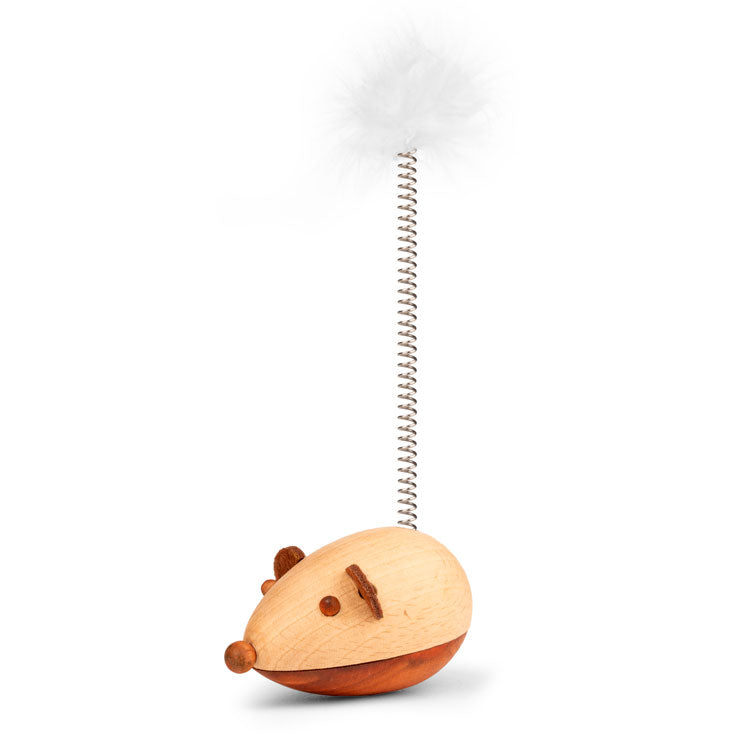 Kikkerland Home Cat Wooden Mouse Toy Katzenspielzeug Holzmaus