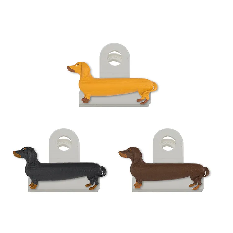 Kikkerland Kitchen Dog Beutelclips Dackel 3er Set