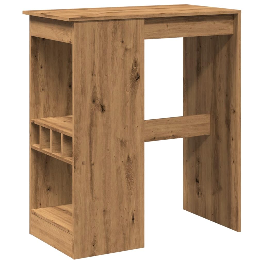 vidaXL Bartisch Stehtisch Holzwerkstoff Weiß 90x47,5x103,5 cm Regal