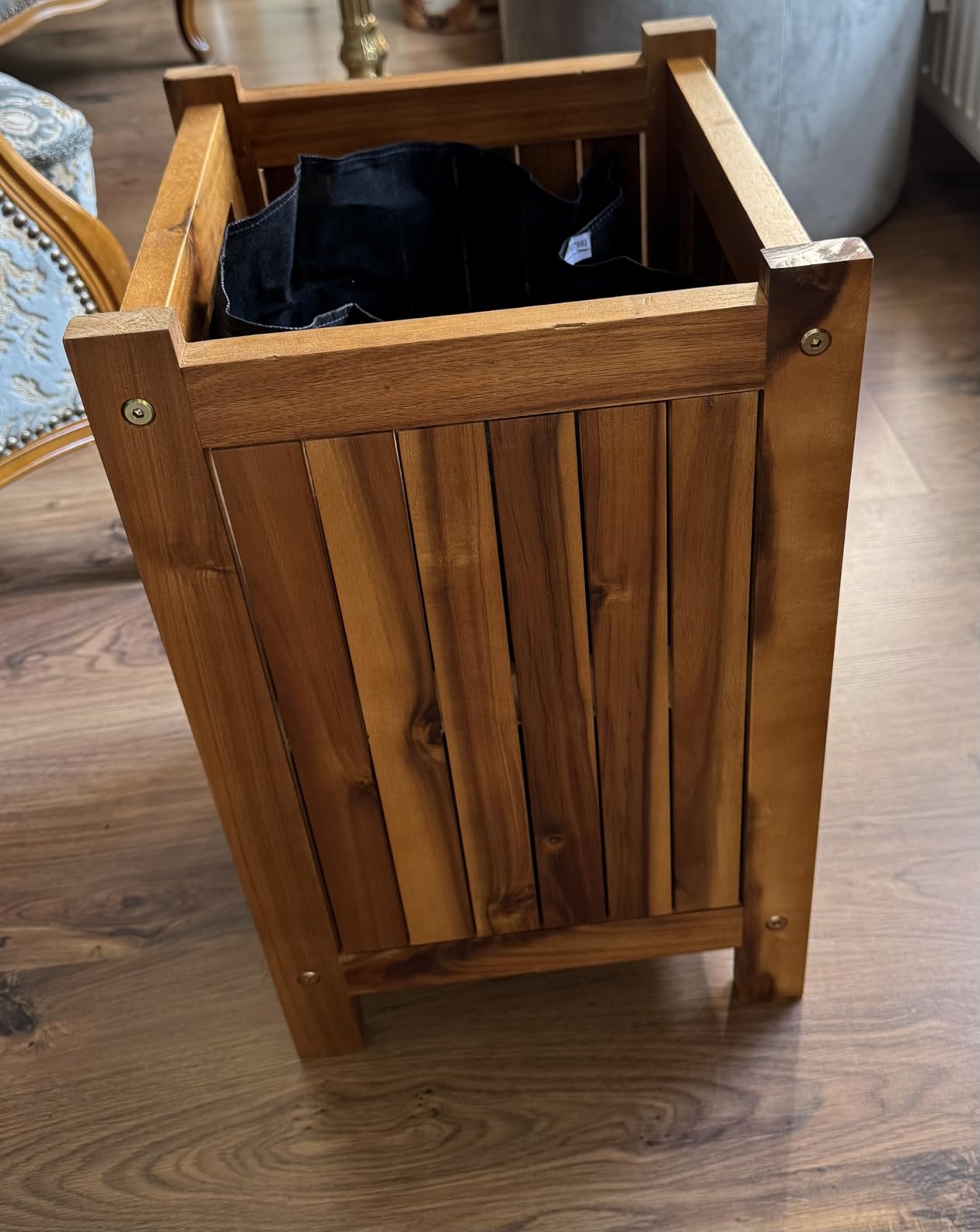 vidaXL Pflanzkübel Akazie 31x31x50 cm mit Einlage