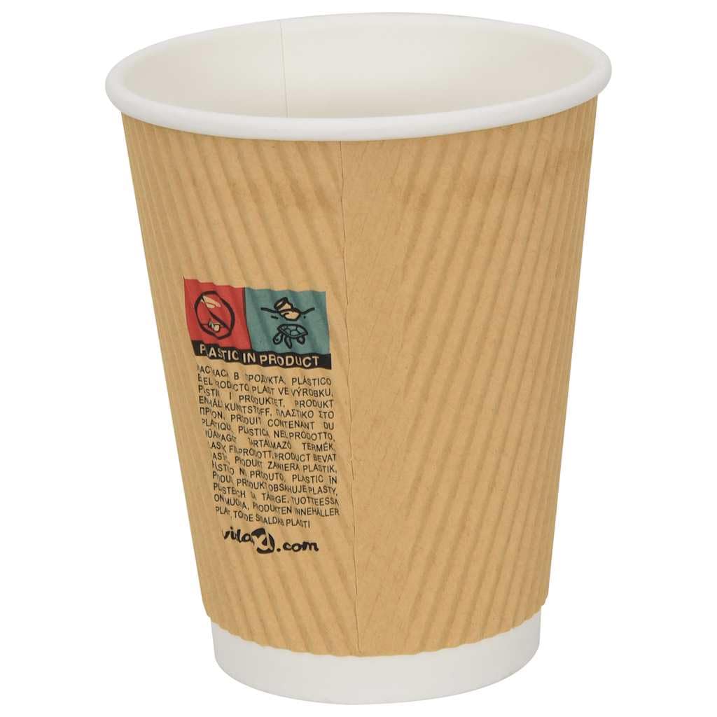 vidaXL Pappbecher mit Deckel 12oz 300ml 1000 Stück auslaufsicher