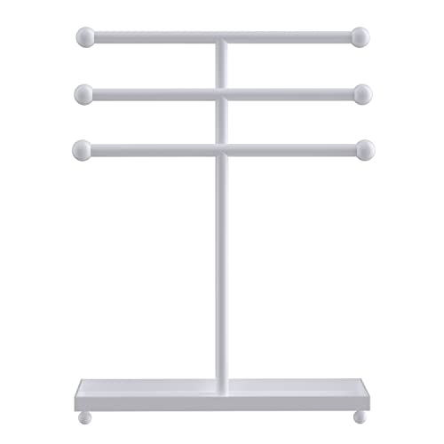 Intirilife Schmuckbaum Eisen Weiß 3-stufig 31x10x41 cm
