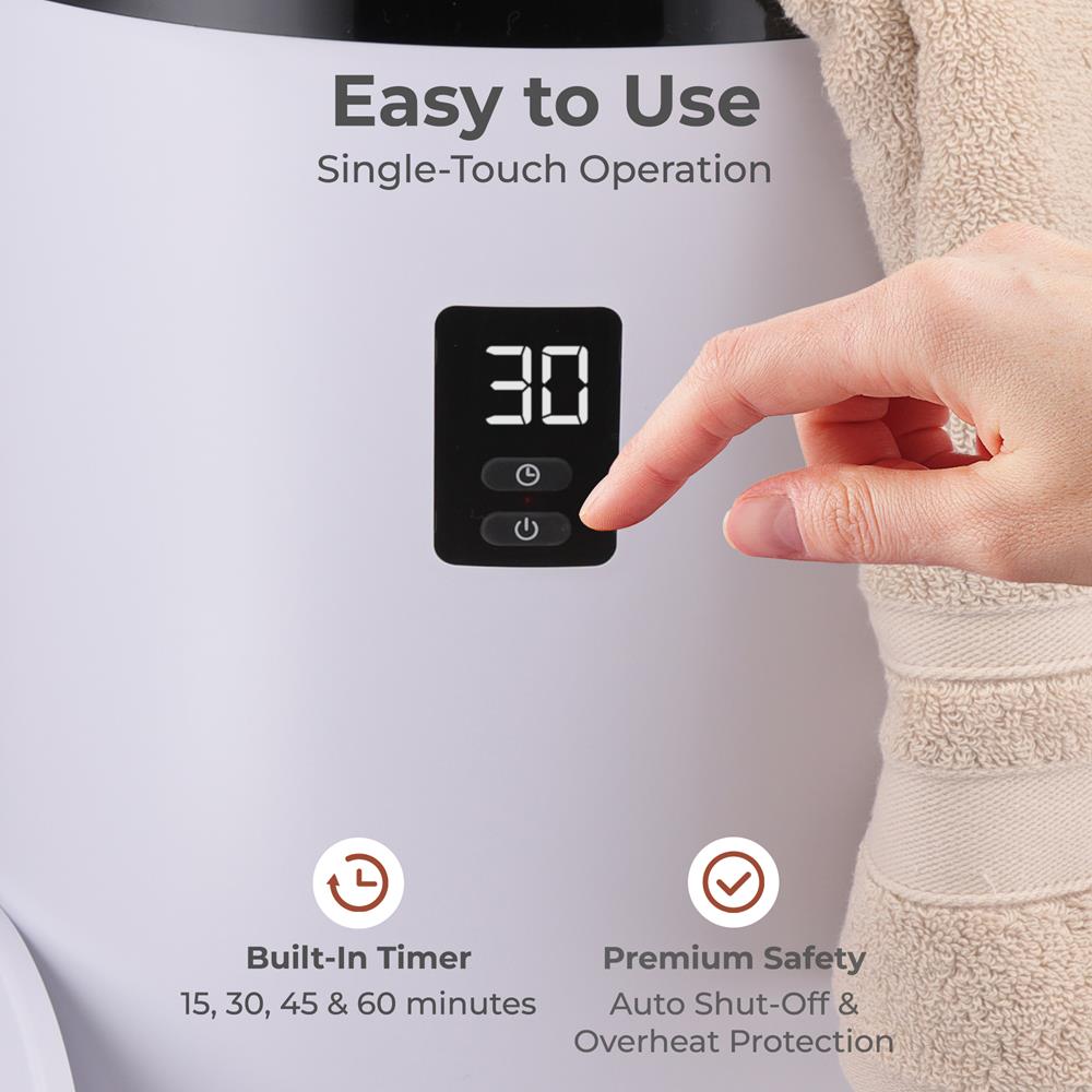 Serenelife Towel Warmer Handtuchwärmer Timer 2 Handtücher
