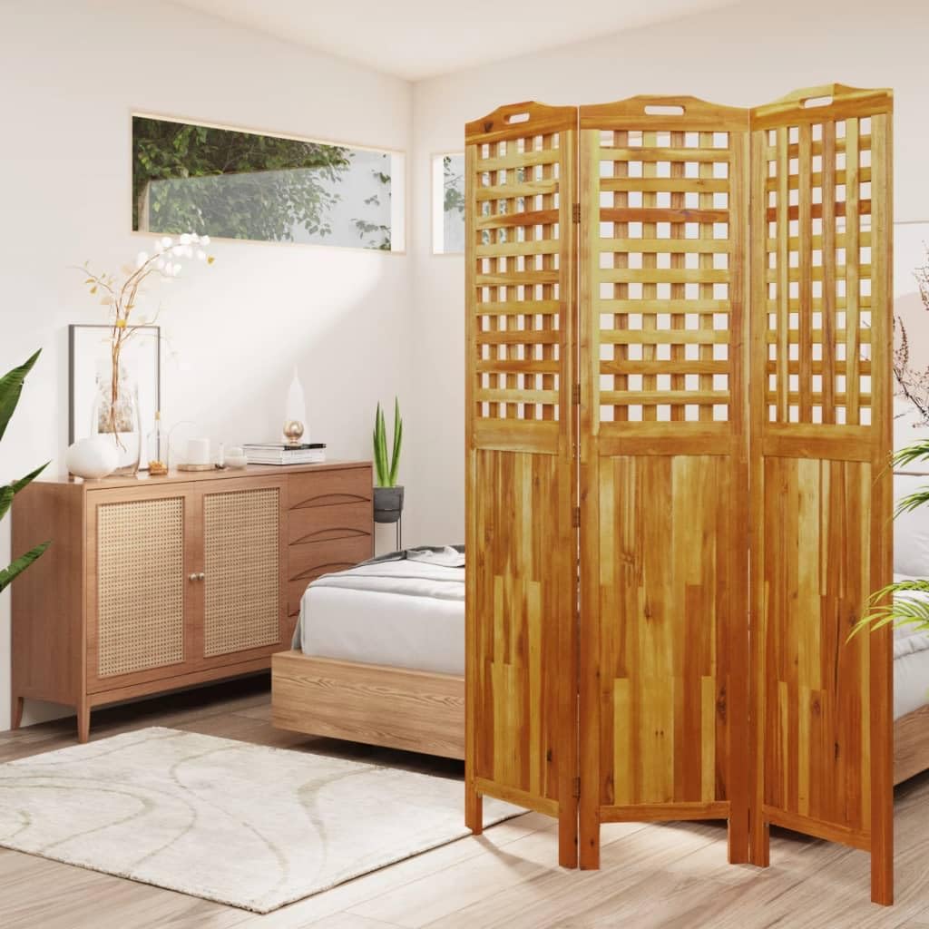vidaXL Paravent 121,5x180 cm Akazie Raumteiler 3-tlg. Holz
