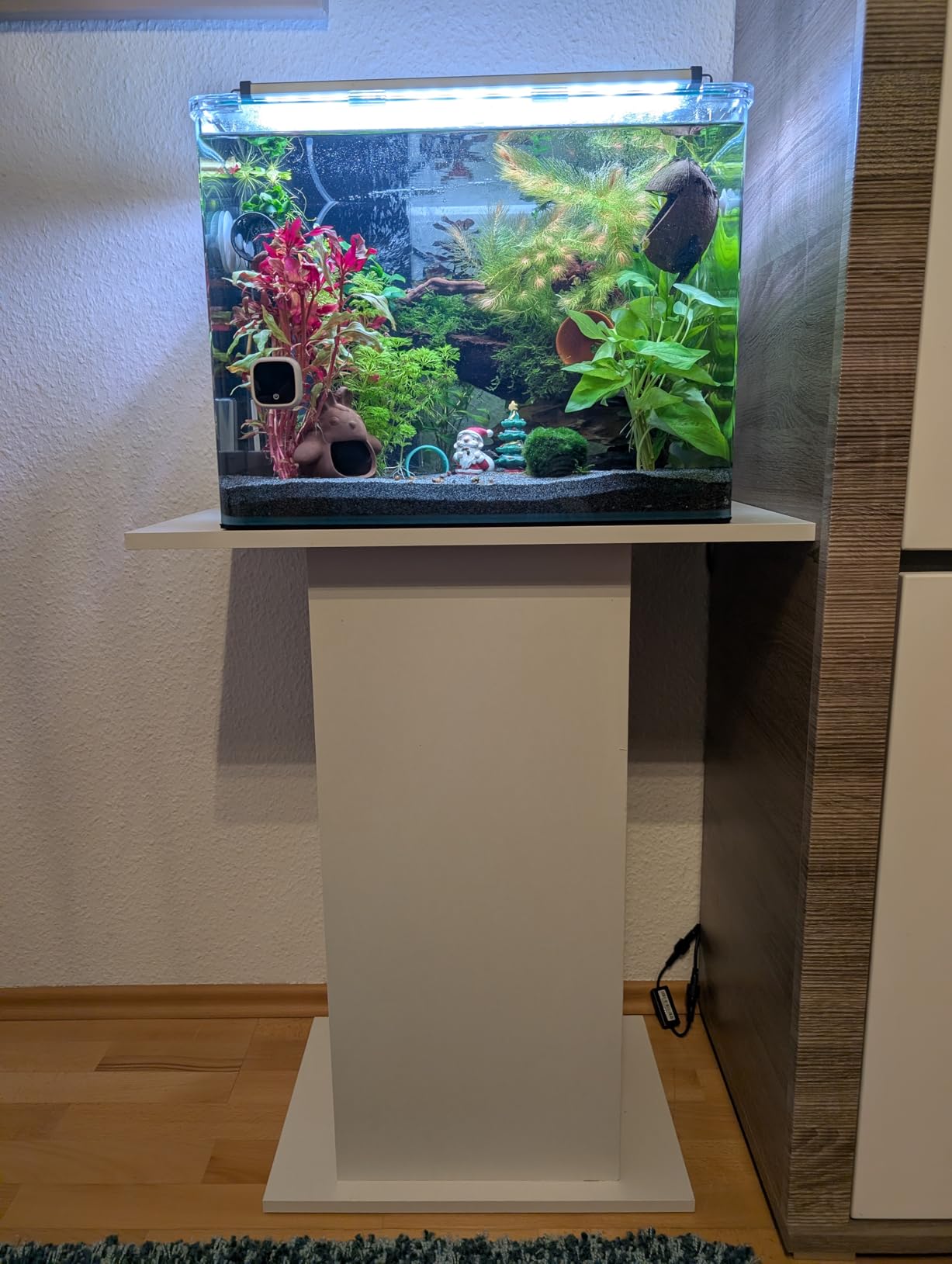 vidaXL Aquariumständer Weiß 60,5x36x72,5 cm Holz